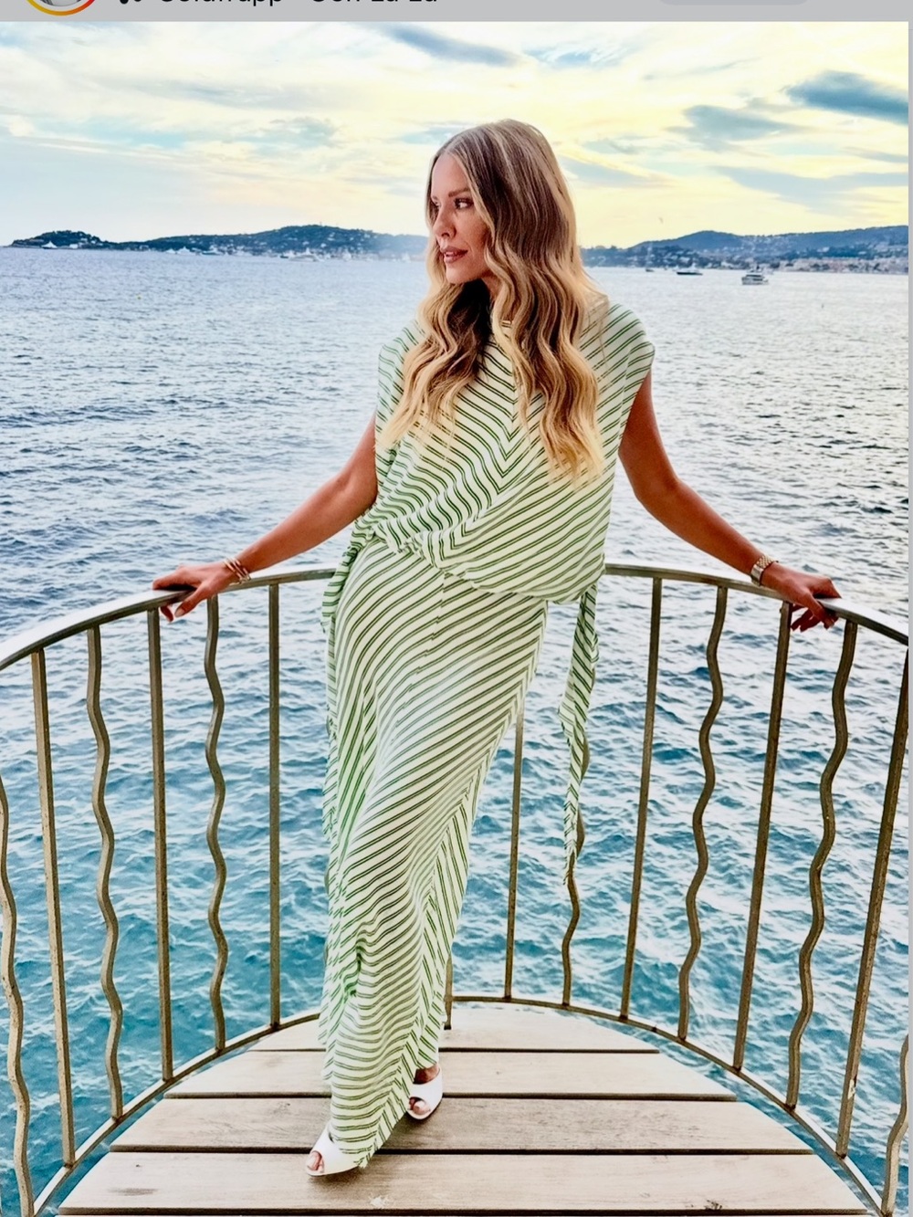 Zara Mint and White Striped Maxi Dress - Picture 2 of 14